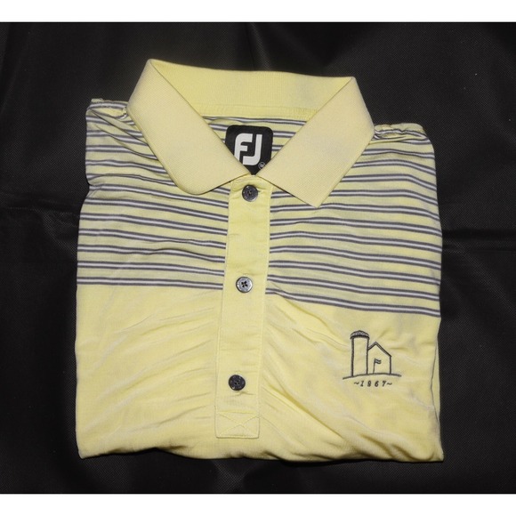 FootJoy Men's Short Sleeve‎ Golf Polo Striped Shirt Size Medium - Picture 5 of 8
